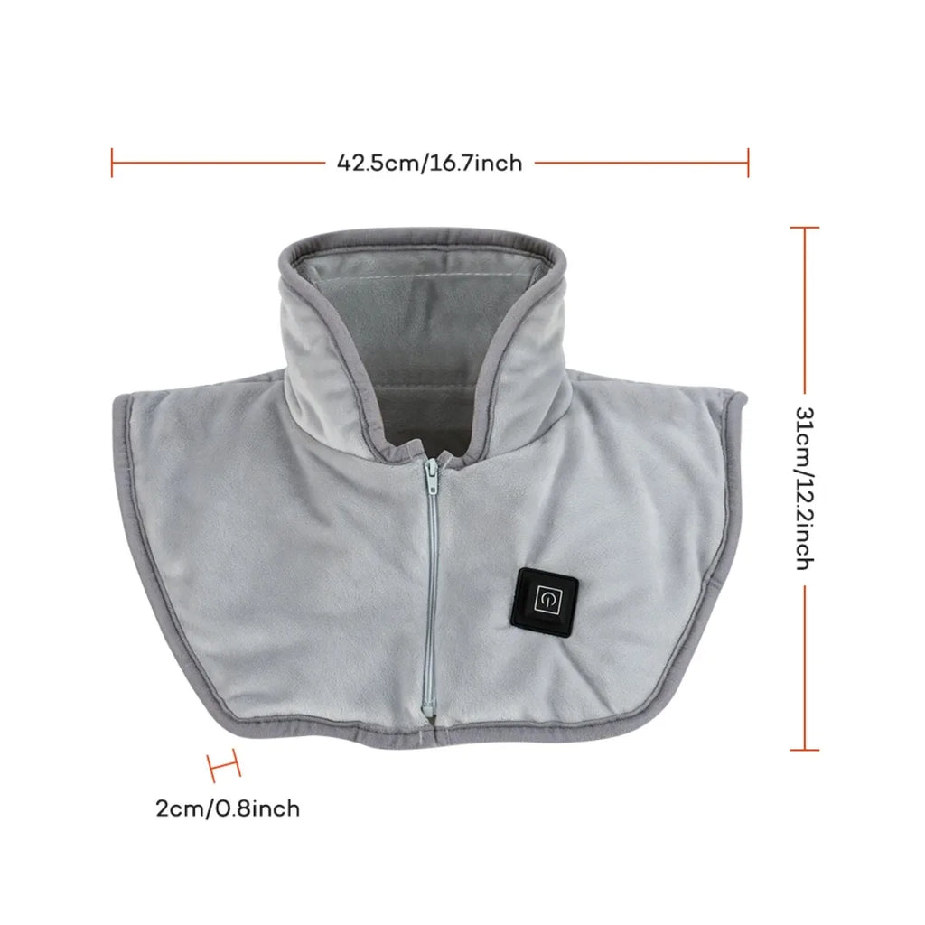 USB Heated Shawl with 3 Heat Settings, Zipper Heated Shoulder Wrap for Neck Back, Washable Warm Cape for Home Office Women